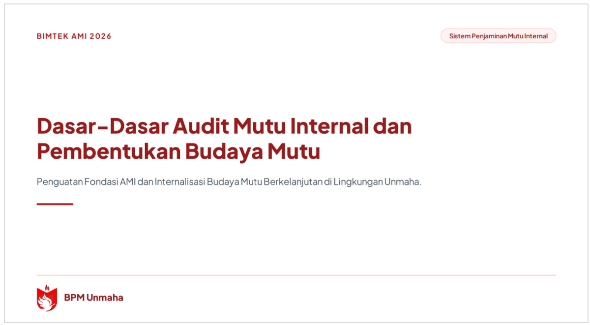 BPM Universitas Mahakarya Asia Selenggarakan Bimtek Pengisian Lembar Kerja Auditee dan Auditor untuk Persiapan AMI 2026